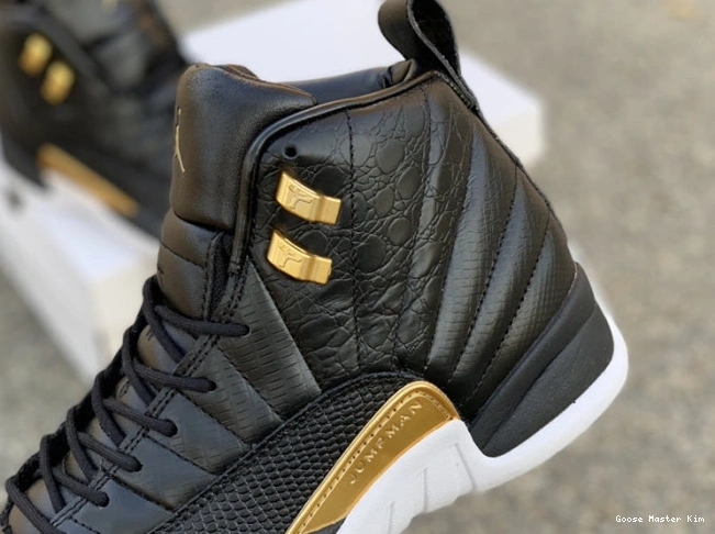 Gold-White Black 'Reptile' Jordan AO6068-007 Retro Air 12 Metallic 0620
